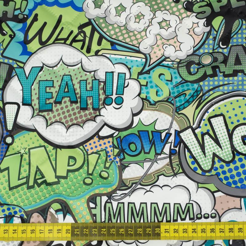 COMICS (grün - blau) - Nylonstoff gesteppt