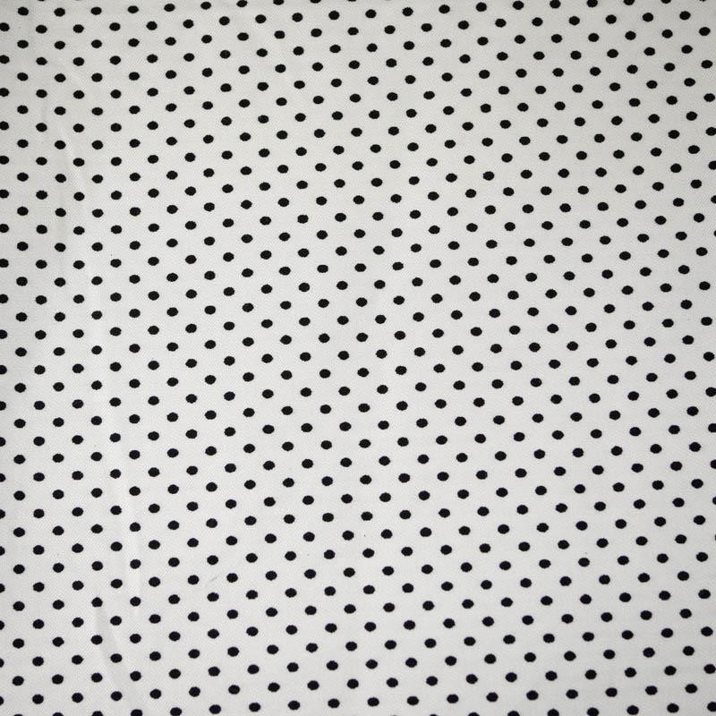 SCHWARZE PUNKTE / weiß - Viskose Webware