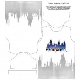 KINDER T-SHIRT (116/122) - MAGIC SCHOOL (ZAUBERSCHULE) - Single Jersey