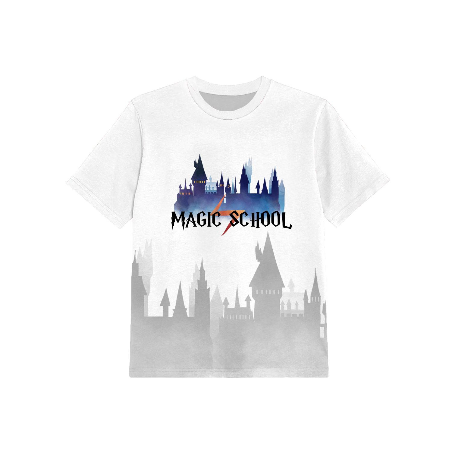 KINDER T-SHIRT- MAGIC SCHOOL (ZAUBERSCHULE) - Single Jersey