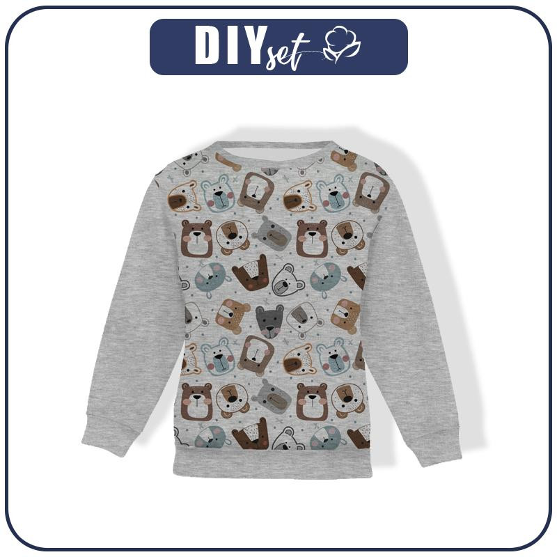 Kinder-Sweatshirts (NOE) - BÄREN (STADTBÄREN) / M-01 melange hellgrau - Sommersweat
