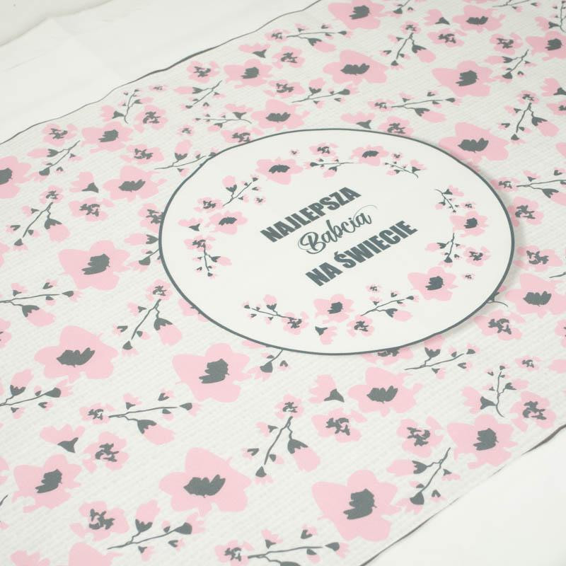 Najlepsza Babcia na Świecie/ Gemalte Blumen- Baumwoll Webware Panel (50cmx75cm)