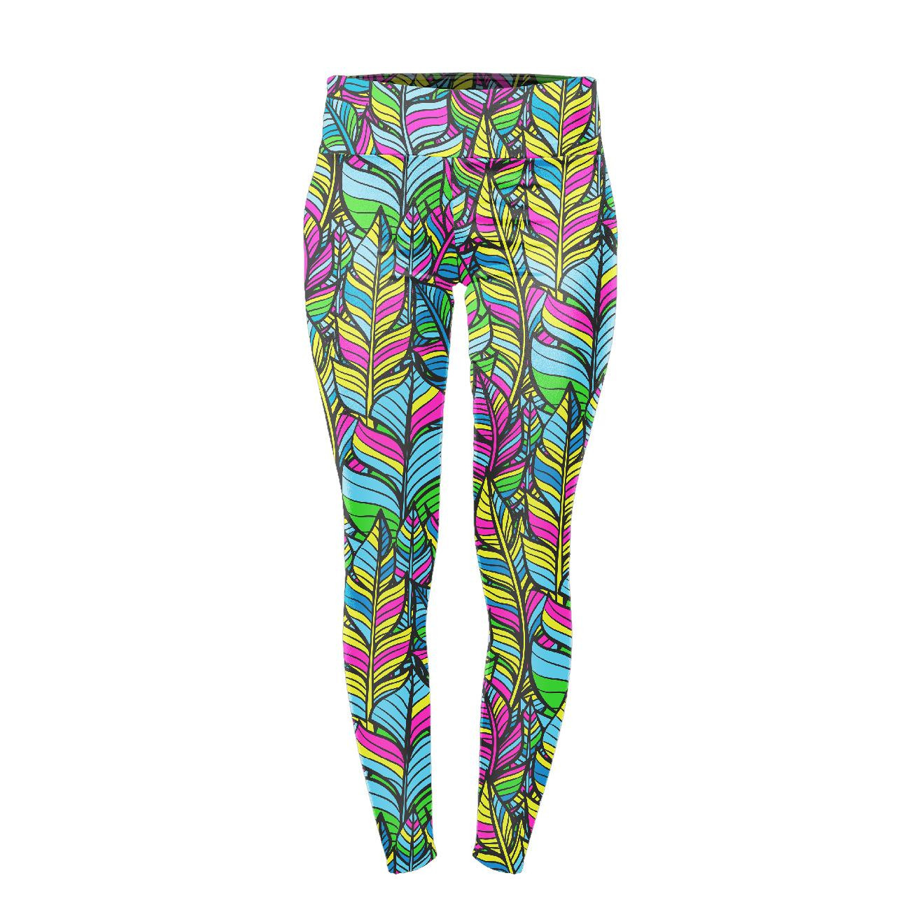 SPORTLEGGINGS - NEON BLÄTTER