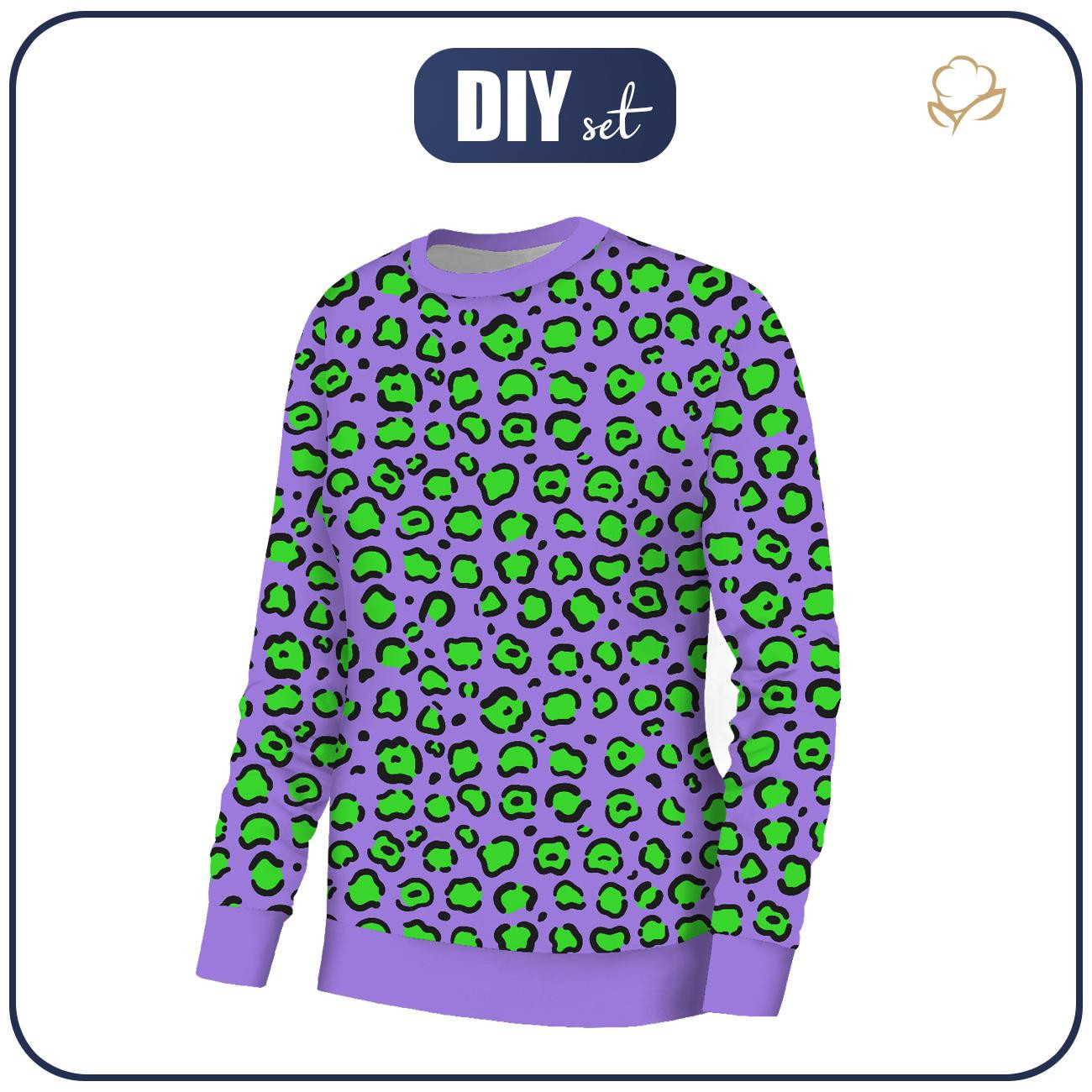 BASIC DAMEN SWEATSHIRT (HANA) - NEON LEOPARD M.1 - Nähset