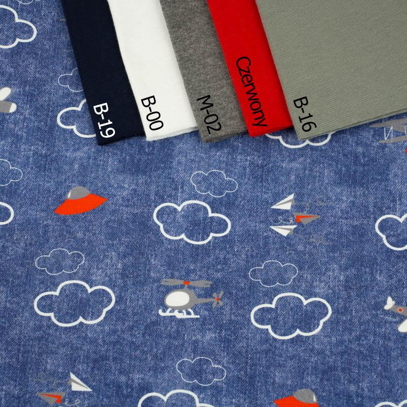 FLUGZEUGE (FLUGZEUGE) / ACID WASH DUNKELBLAU  - bio single jerset mit Elastan Sommersweat