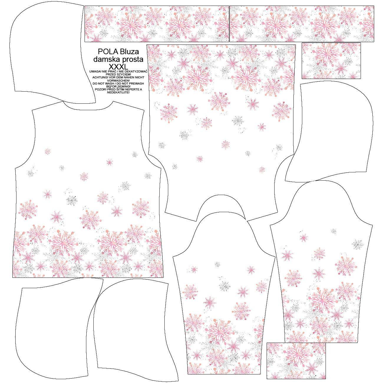 CLASSIC DAMEN HOODIE (POLA) - ROSA SCHNEEFLOCKEN M. 2 - Sommersweat