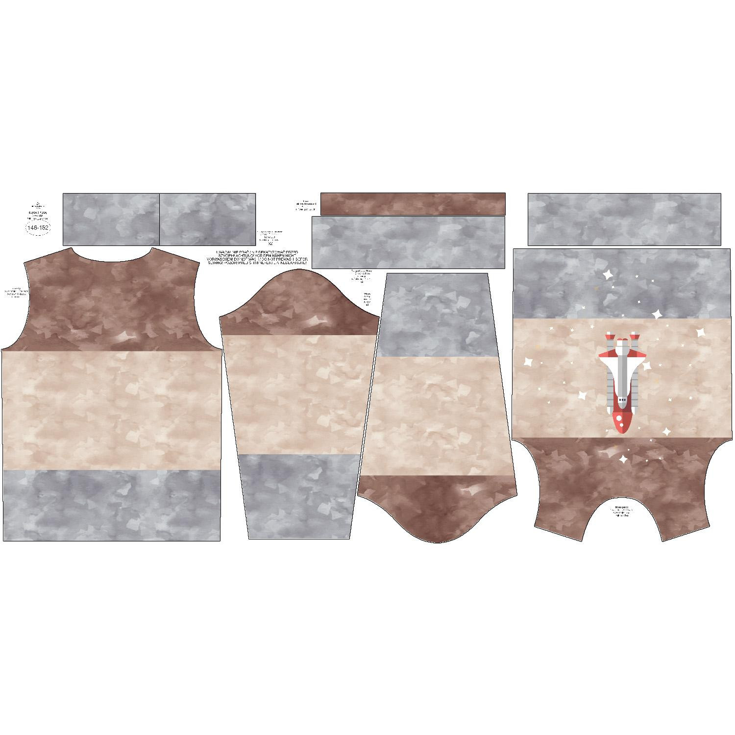 Kinder-Sweatshirts (NOE) - RAUMSCHIFF (WELTRAUMEXPEDITION) / Streifen - Nähset