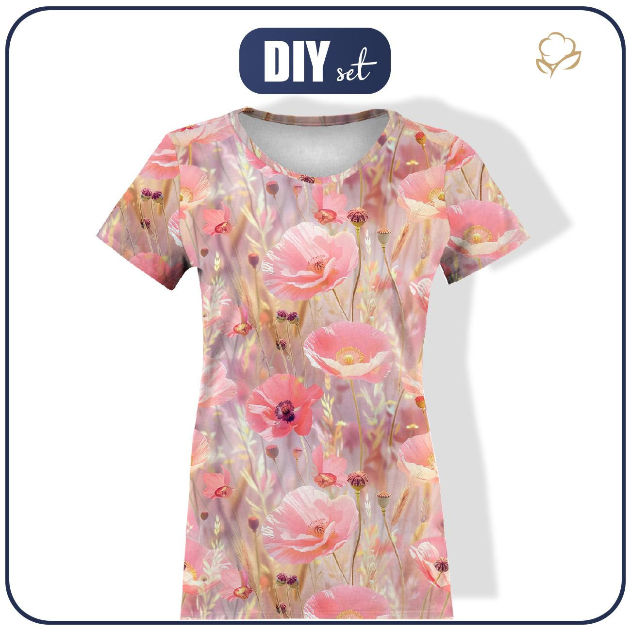 DAMEN T-SHIRT - MOHNBLUMEN Ms. 3 - Nähset