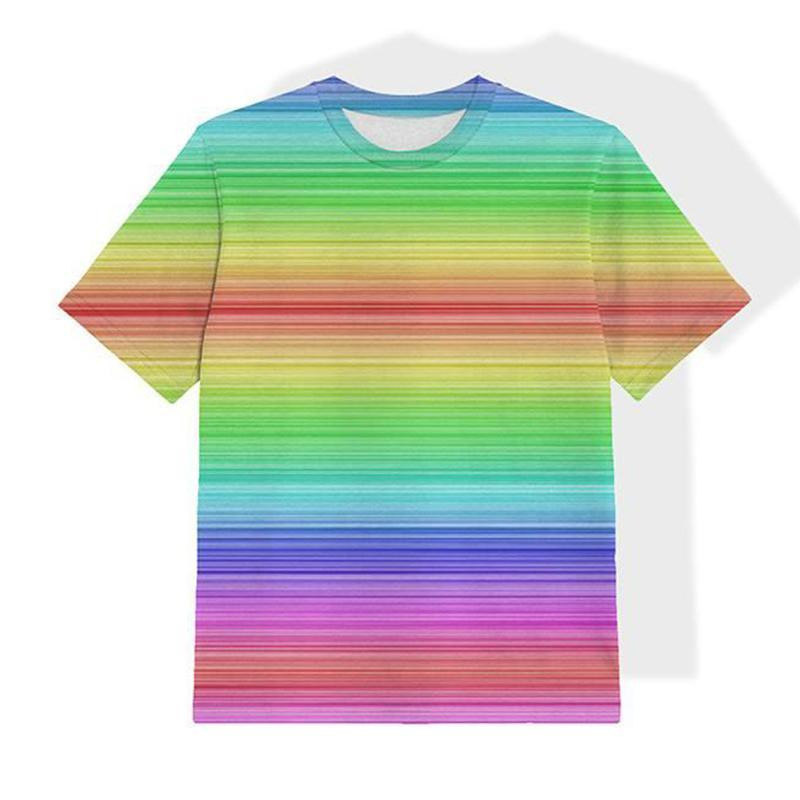 KINDER T-SHIRT (104/110) - REGENBOGEN STREIFEN Ms.1 - Single Jersey