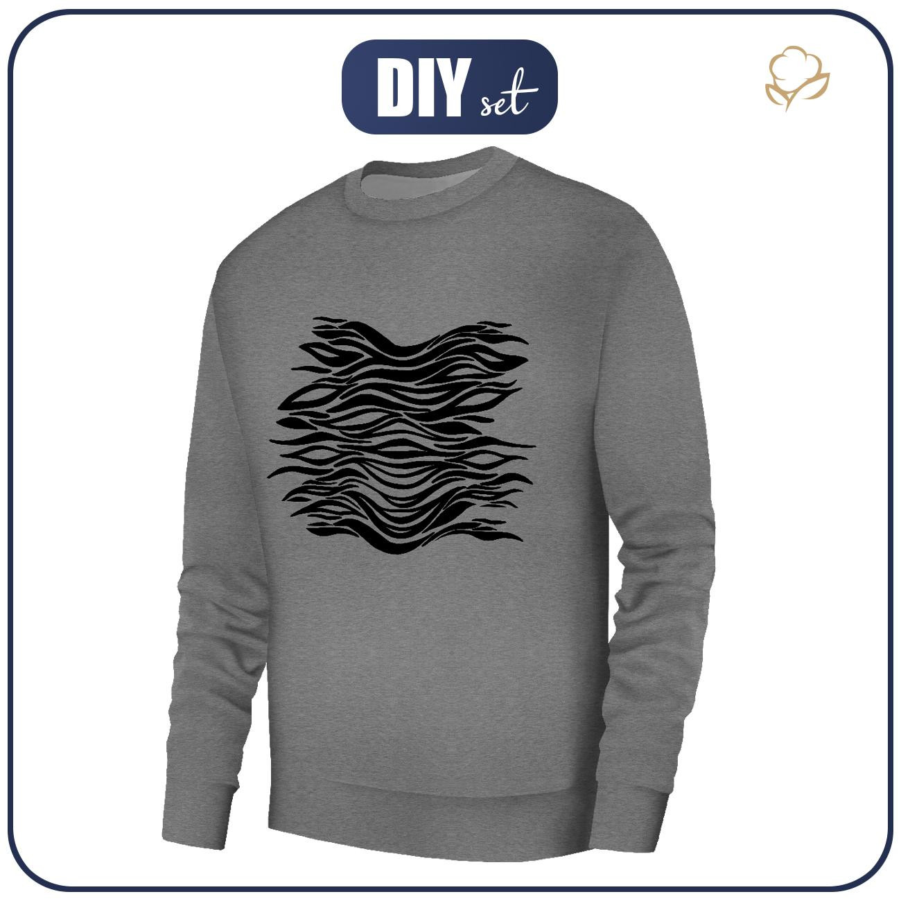 BASIC HERREN SWEATSHIRT (OREGON) - ZEBRA m. 6 / ÖKO MELANGE - Nähset