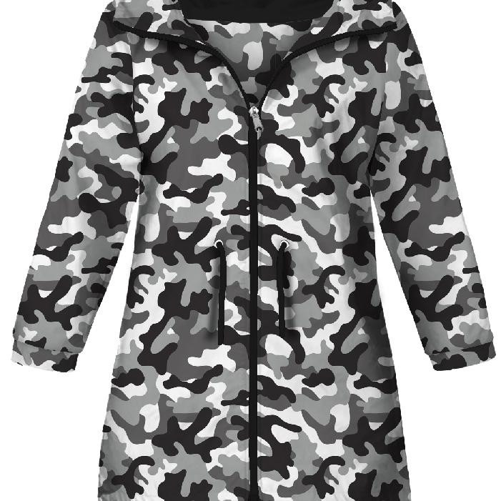 KINDERPARKA (ARIEL) - CAMOUFLAGE GRAU - Nähset