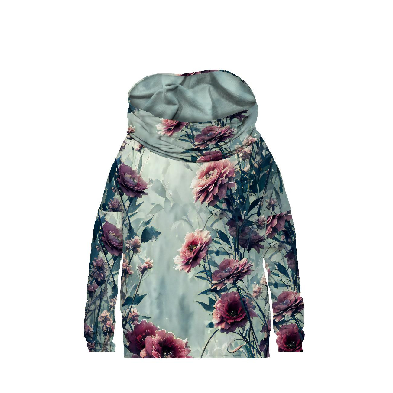 Sweatshirt mit Schalkragen und Fledermausärmel (FURIA) - VINTAGE FLOWERS M. 2 - Nähset
