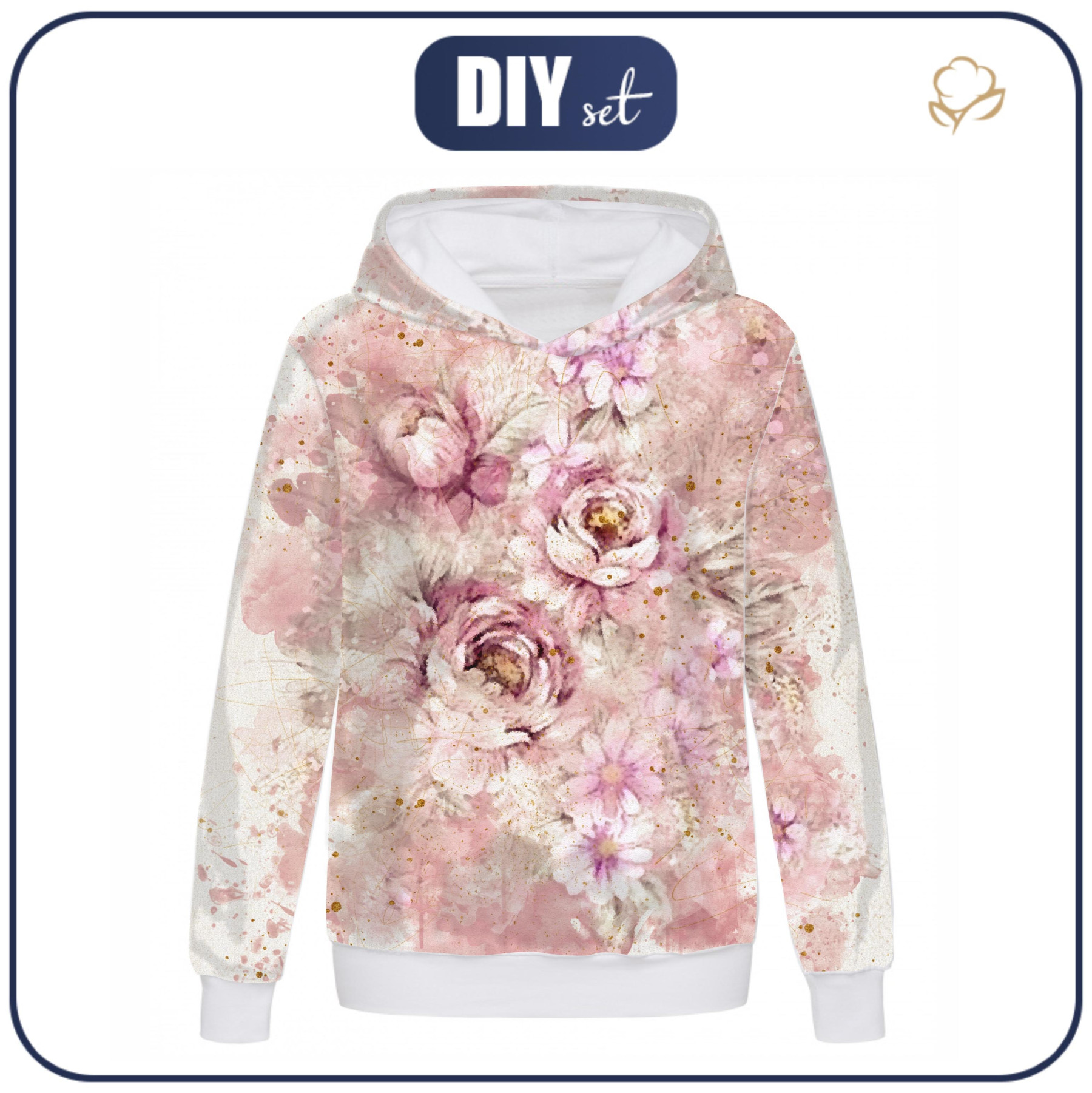 CLASSIC DAMEN HOODIE (POLA) - WATERCOLORS FLOWERS MS. 6 - Sommersweat