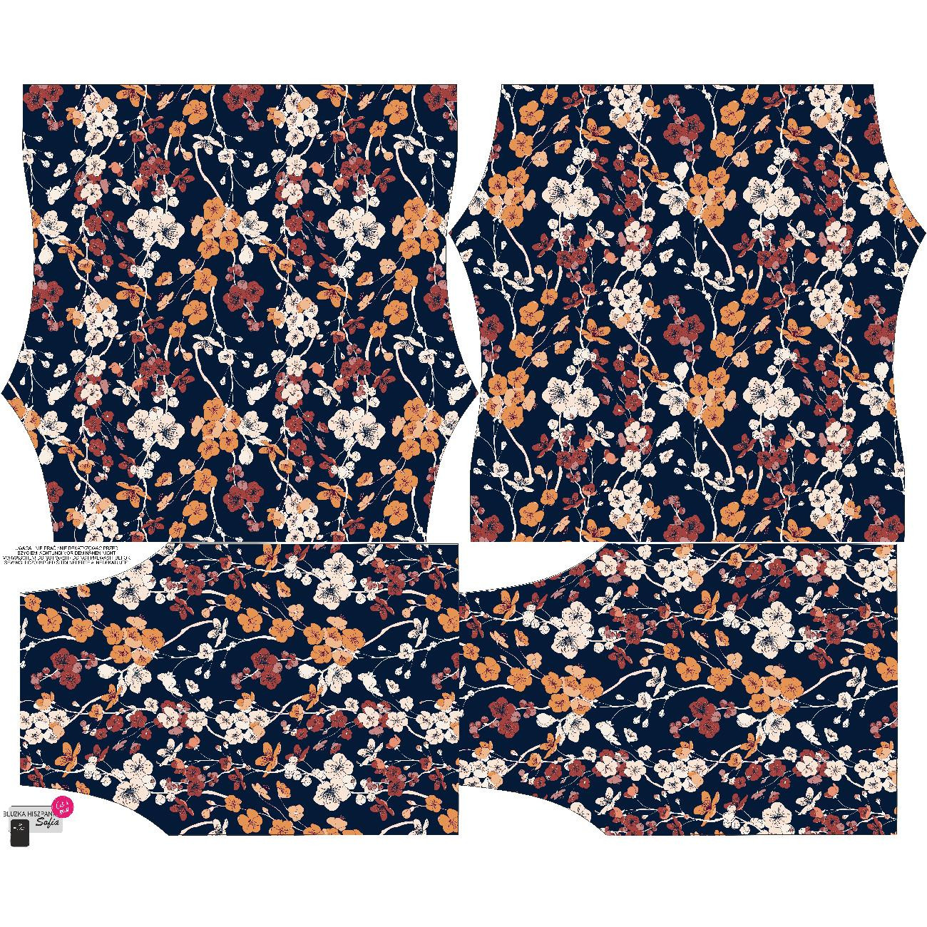 Carmenausschnitt Bluse SOFIA - JAPANISCHER GARTEN Ms. 2 (JAPAN) - Nähset 