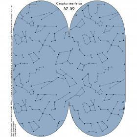 "Beanie" Mütze - KONSTELLATIONEN M.2 (GALAKTISCHE TIERE) / B-06 hellblau 54-56