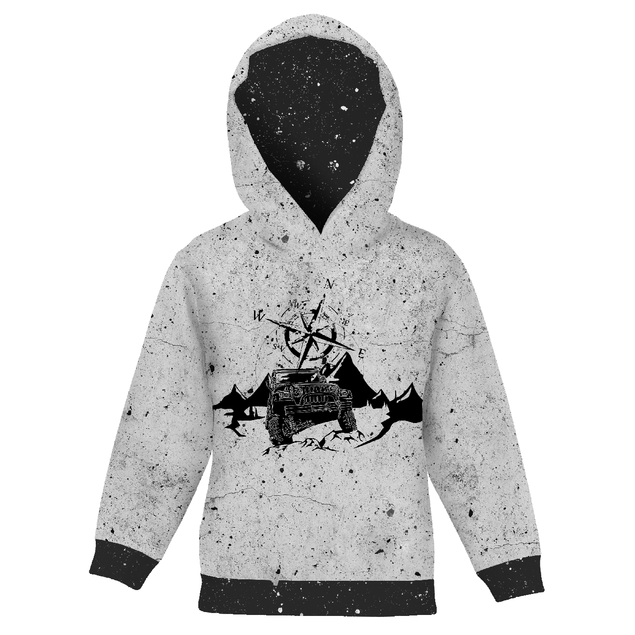 KINDER HOODIE (ALEX) - JEEP / beton - Nähset