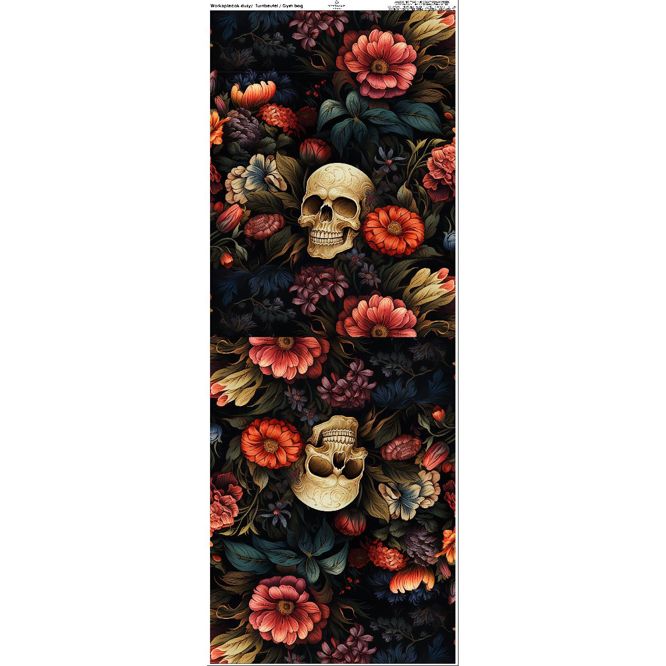 TURNBEUTEL - FLOWERS AND SKULL - Nähset