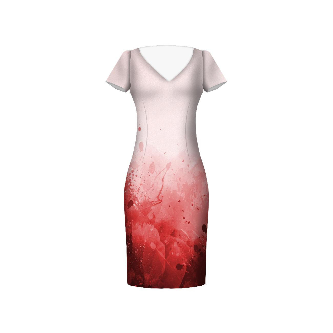 KLECKSE (rot) - Kleid-Panel Baumwoll Musselin