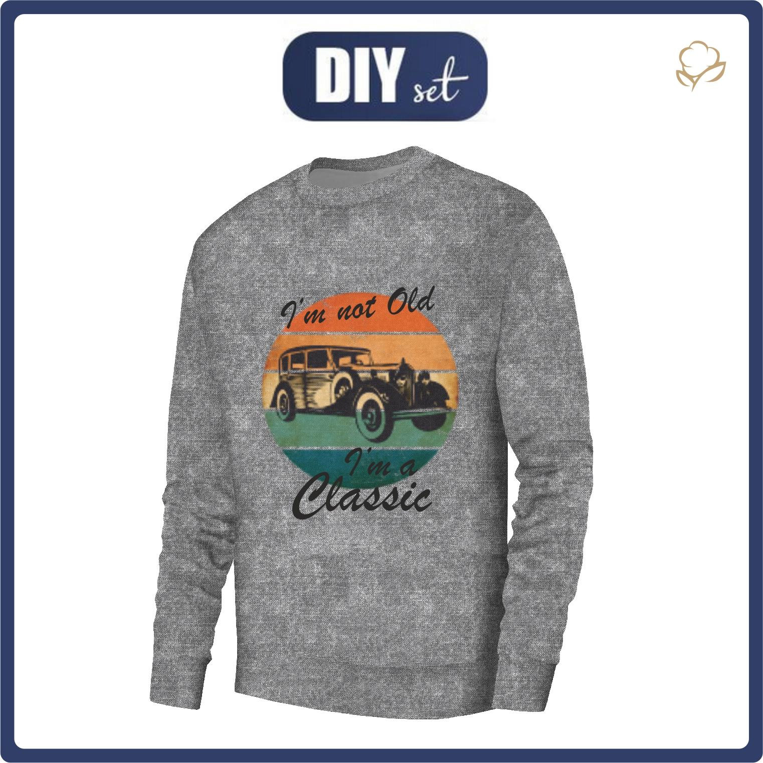 BASIC HERREN SWEATSHIRT (OREGON) - VINTAGE CAR M. 1 - Nähset