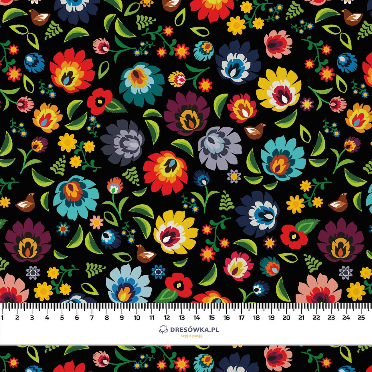 MINI LOWICZ FOLKLORE / schwarz - Krepp