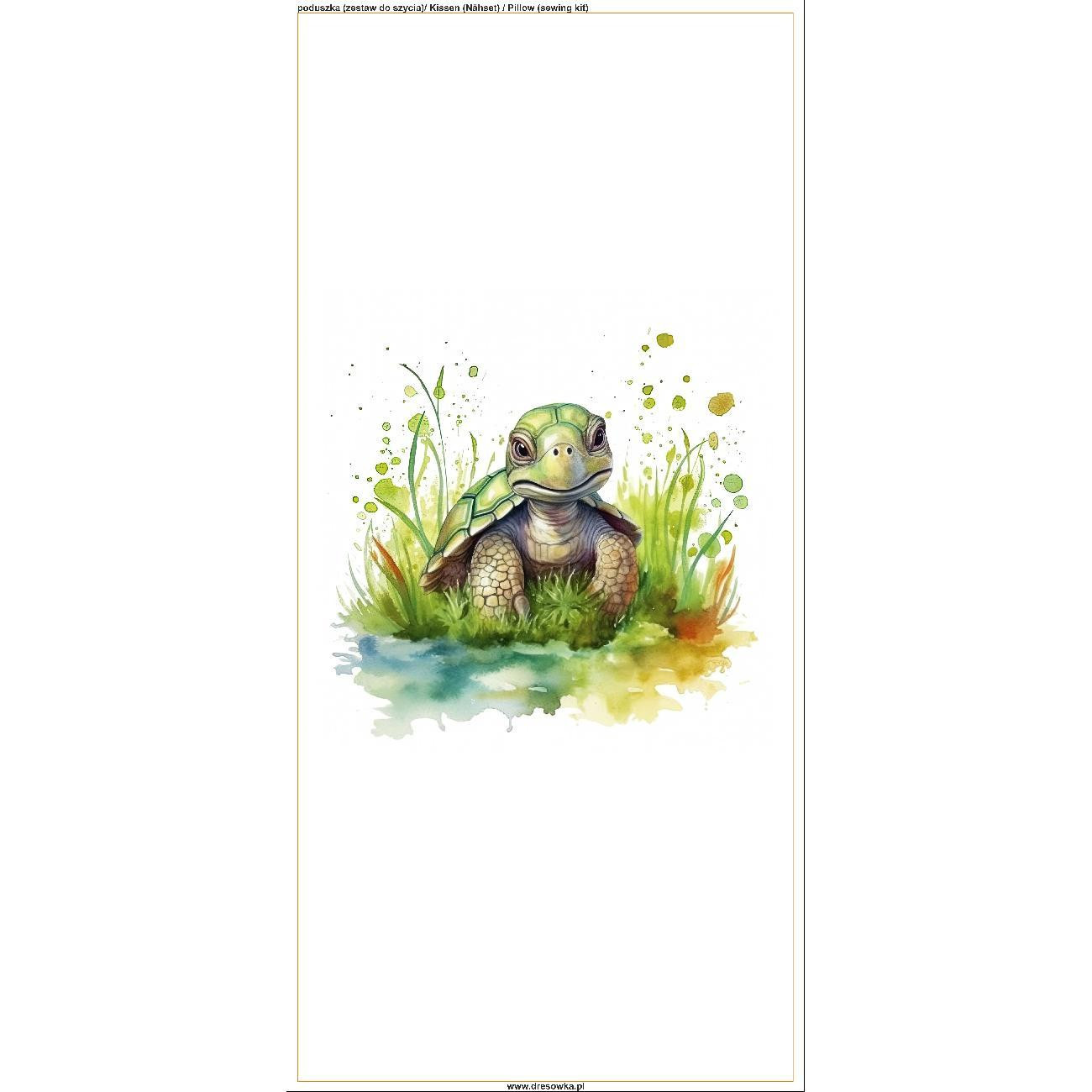 KISSEN 45x45 - WATERCOLOR TORTOISE - Panama 220g - Nähset