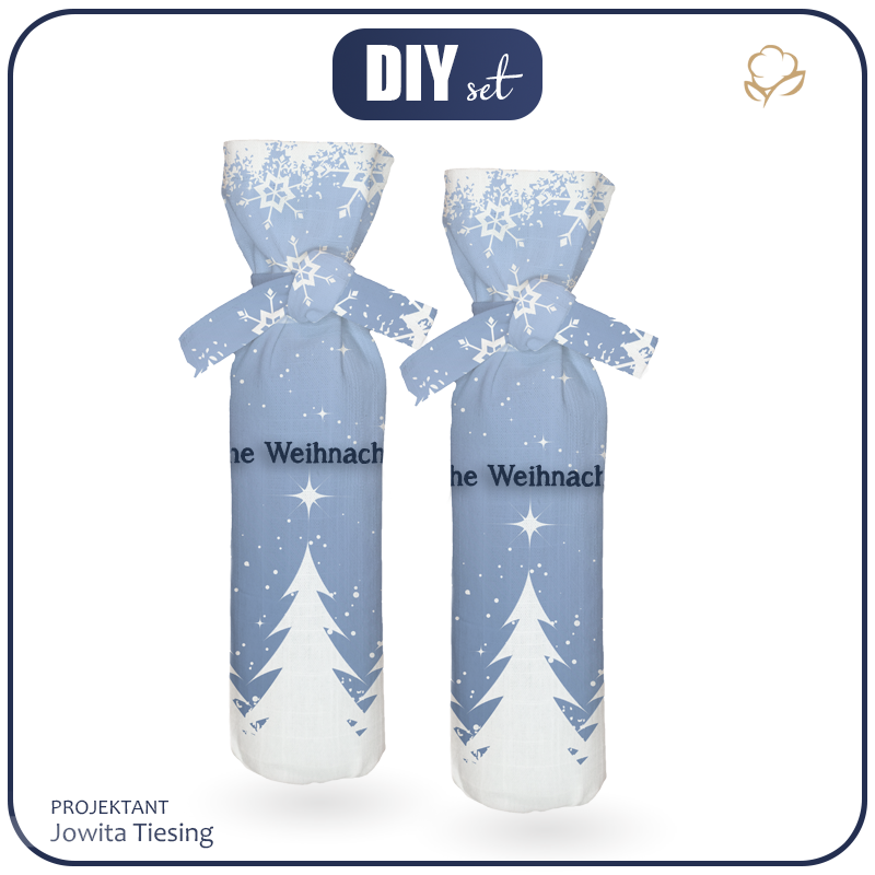 Weinflaschen-Überzug - FROHE WEIHNACHTEN - DIY set