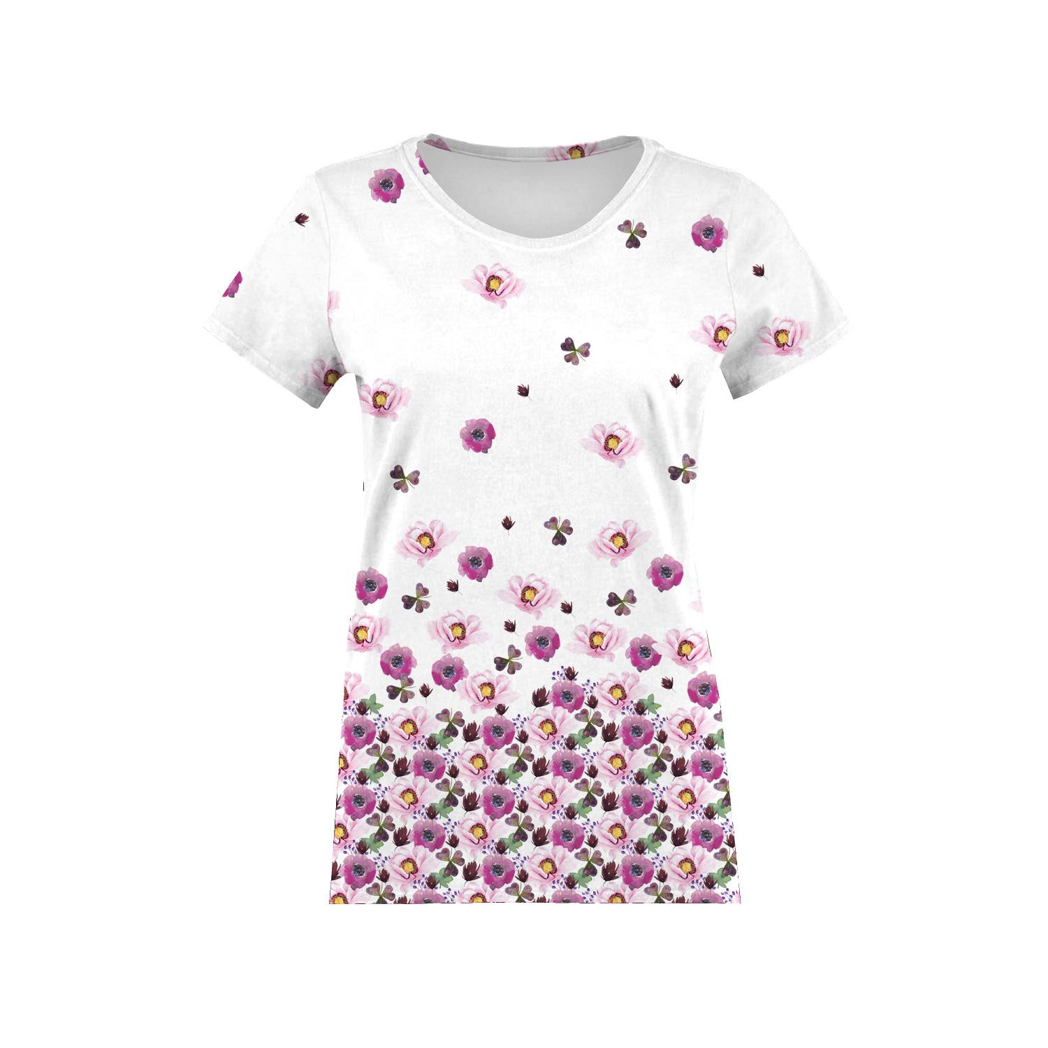 DAMEN T-SHIRT - BLUMEN UND KLEEBLÄTTER (AUF DER WIESE) - Single Jersey 