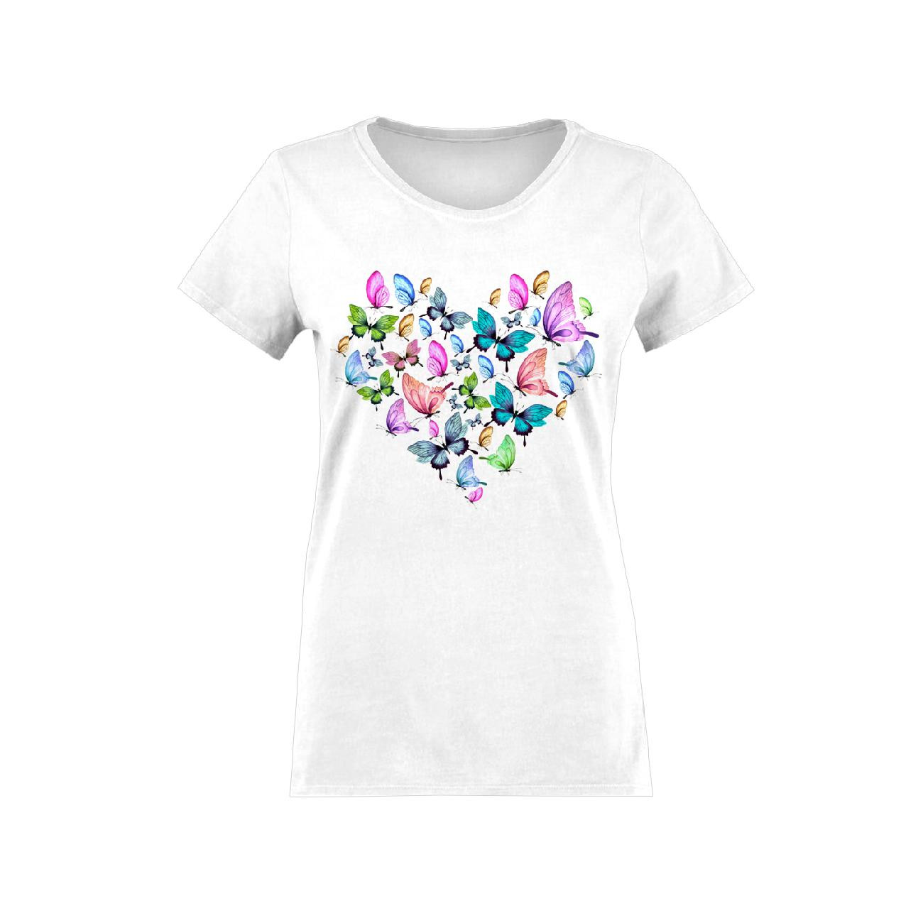 DAMEN T-SHIRT - HERZSCHMETTERLINGE / weiß - Nähset