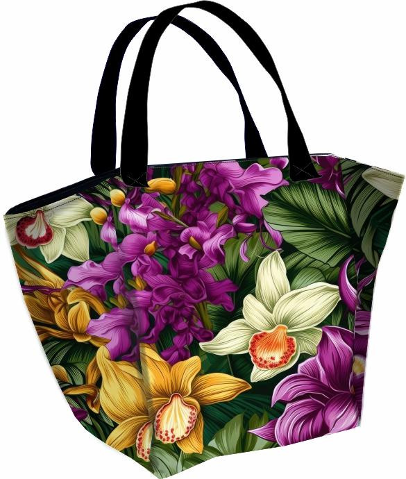 XL Tasche mit Utensilientasche 2 in 1 - EXOTIC ORCHIDS M. 7 - Nähset