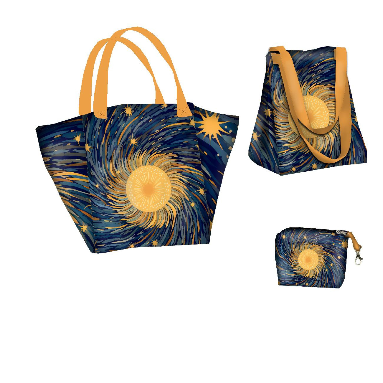 XL Tasche mit Utensilientasche 2 in 1 - WATERCOLOR GALAXY - Nähset