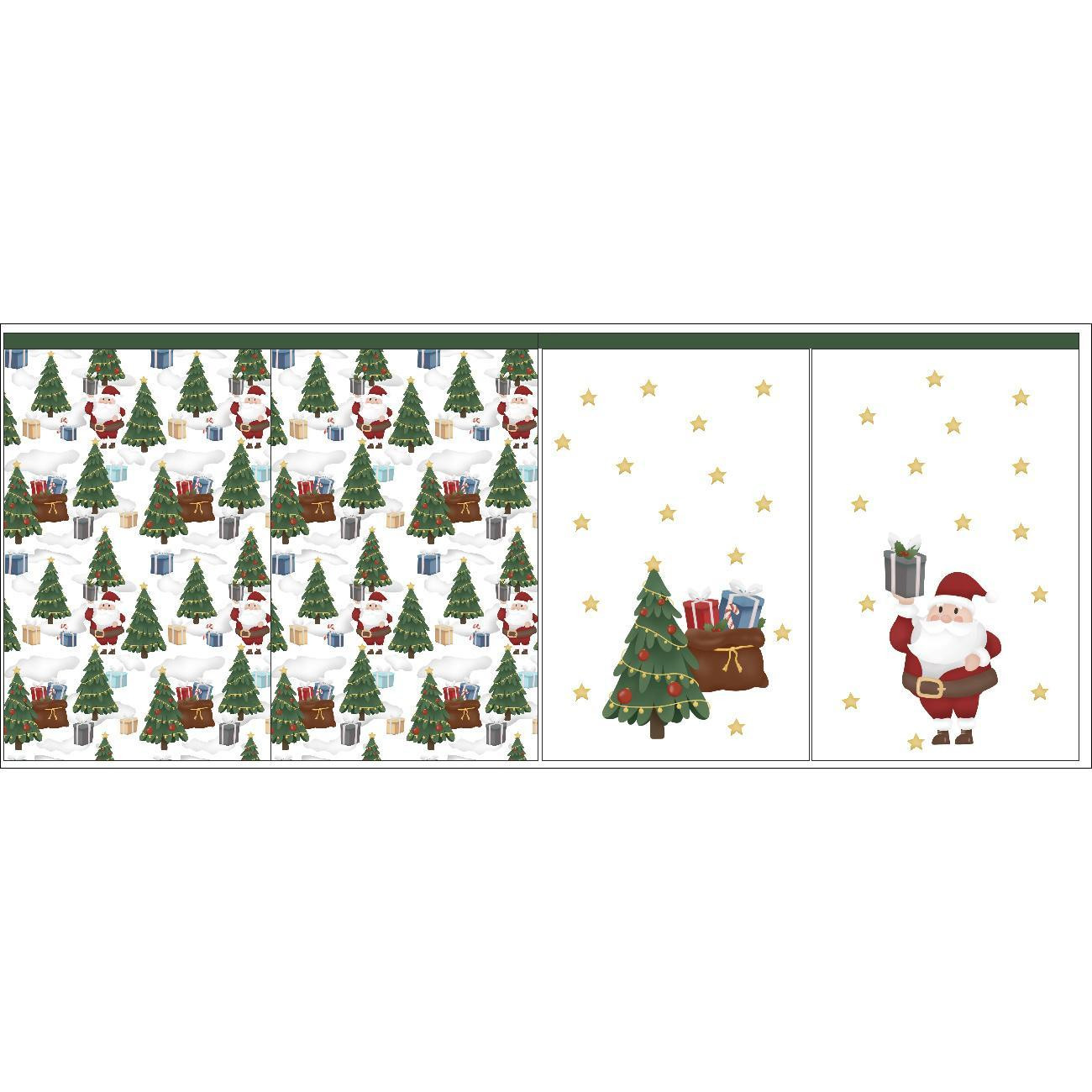 Geschenkbeutel - WEIHNACHTSMÄNNER MIT DEM GESCHENKESÄCKEN (IM WEIHNACHTSMANN WALD) - Nähset 