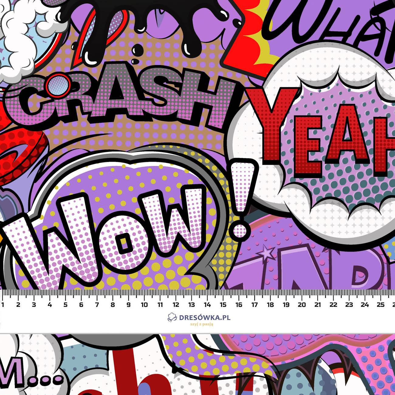 COMICS (violet - rot) - leichte Maschenware angeraut