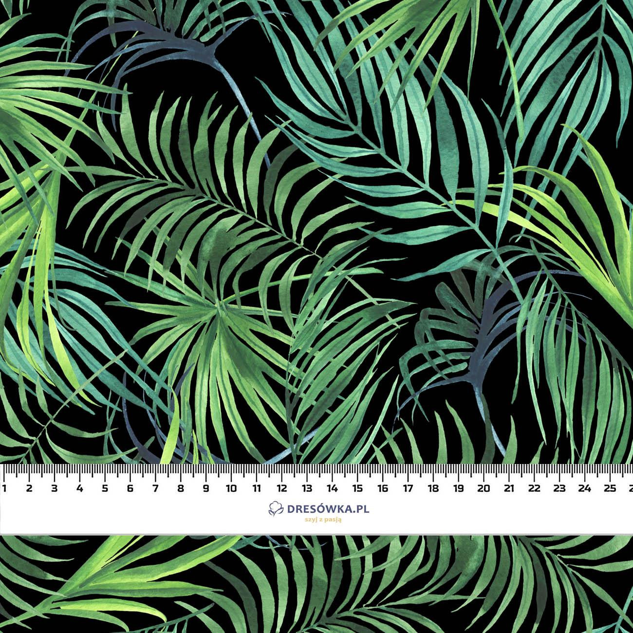 PALMENBLÄTTER Ms. 4 / schwarz - leichte Maschenware angeraut