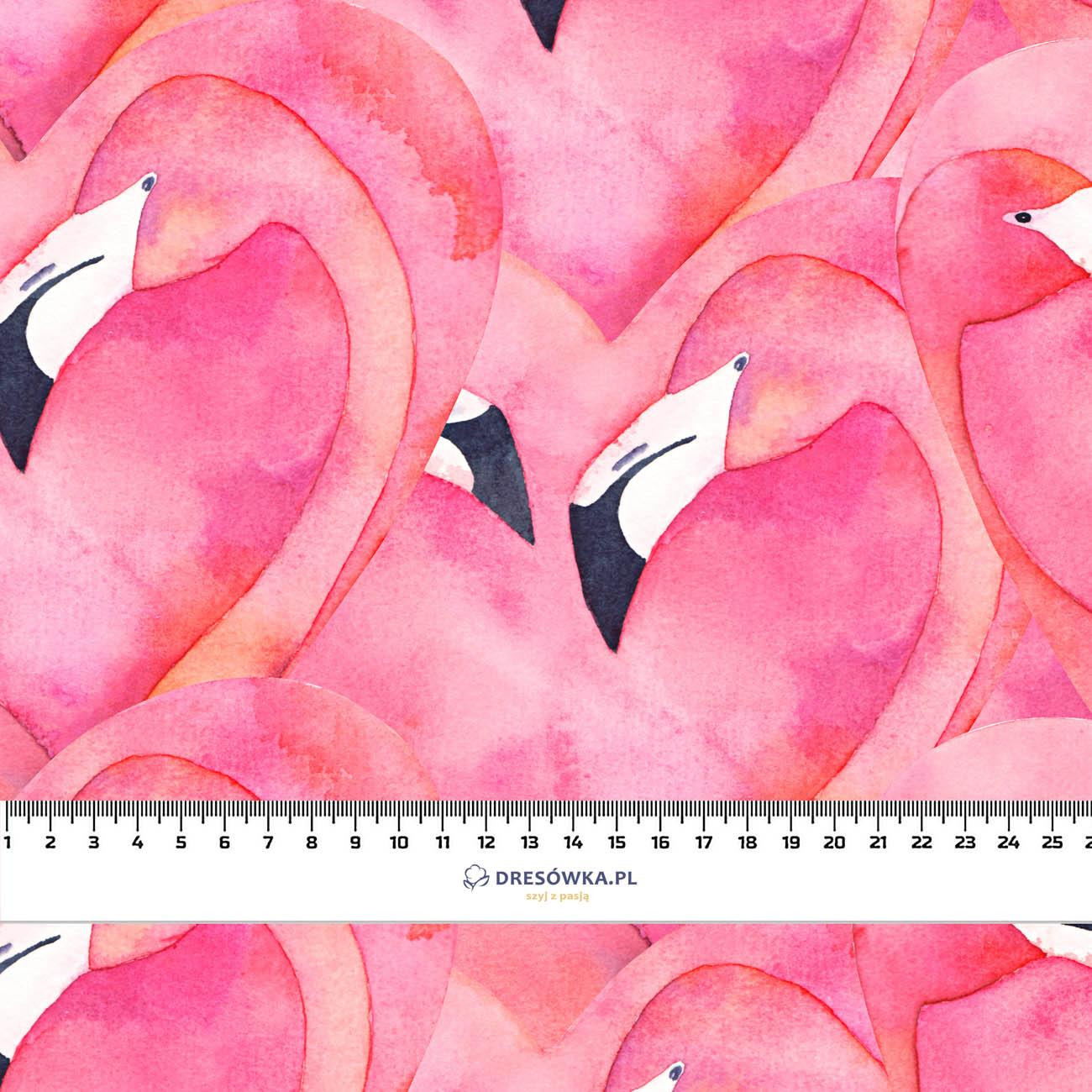 PINK FLAMINGOS - leichte Maschenware angeraut