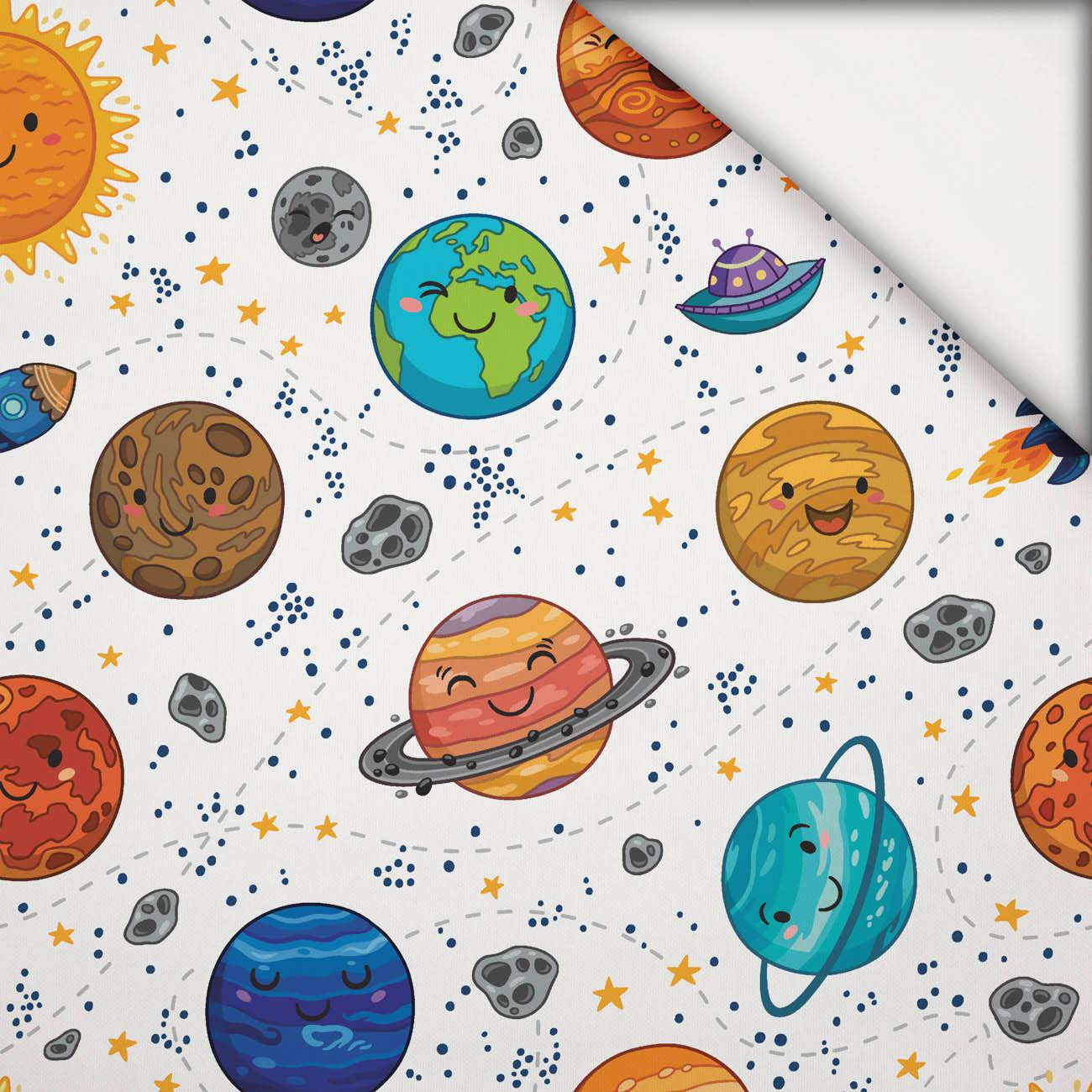 PLANETEN / weiß - leichte Maschenware angeraut