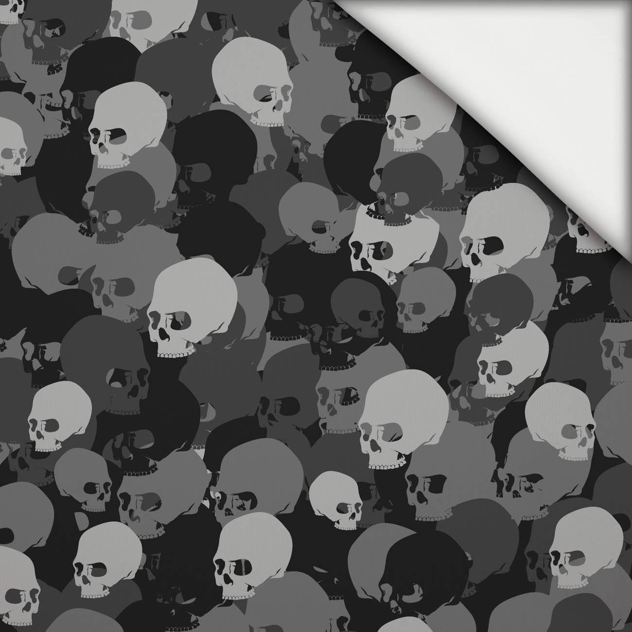 CAMOUFLAGE TOTENKÖPFE / grau - leichte Maschenware angeraut