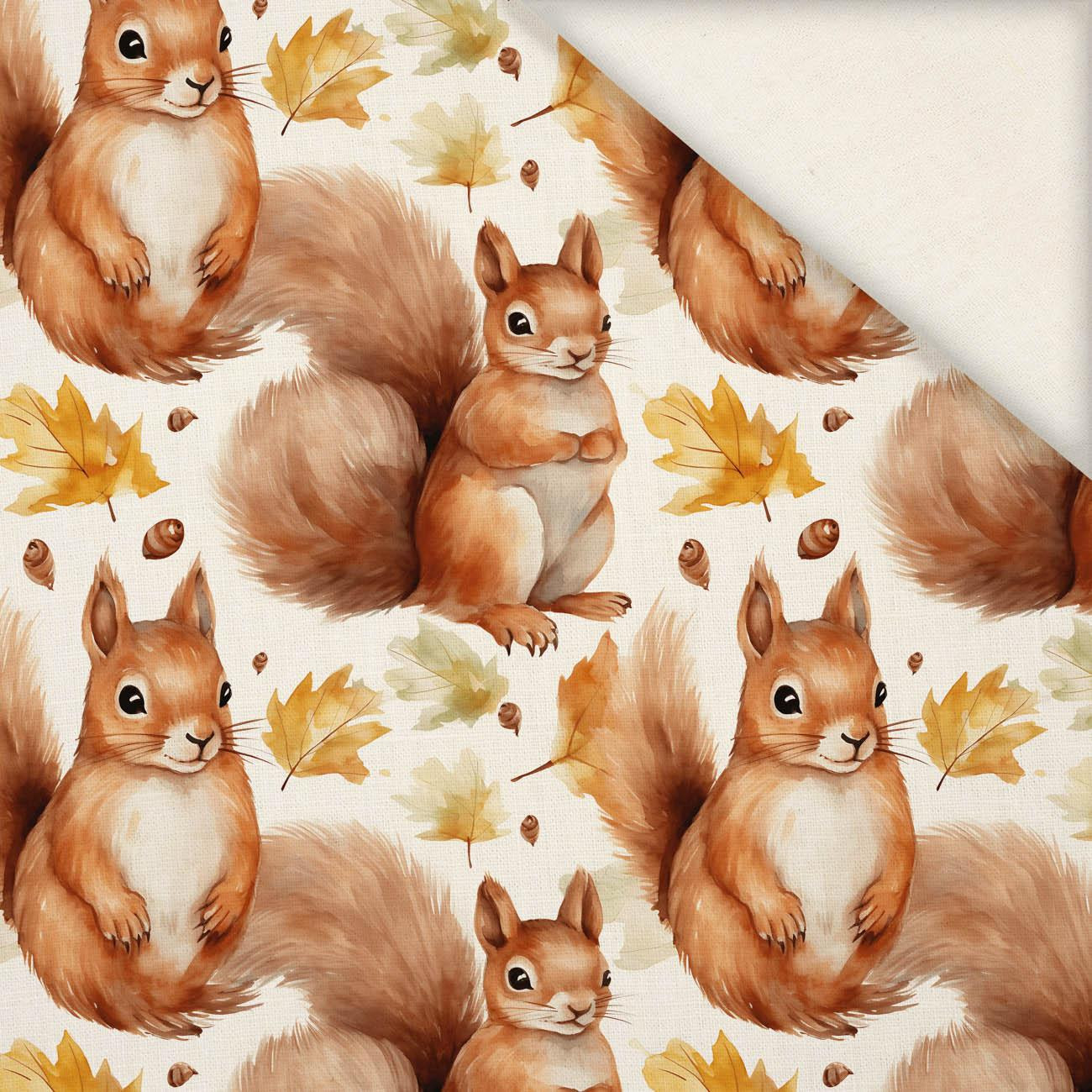 PASTEL SQUIRREL - Leinen 100%