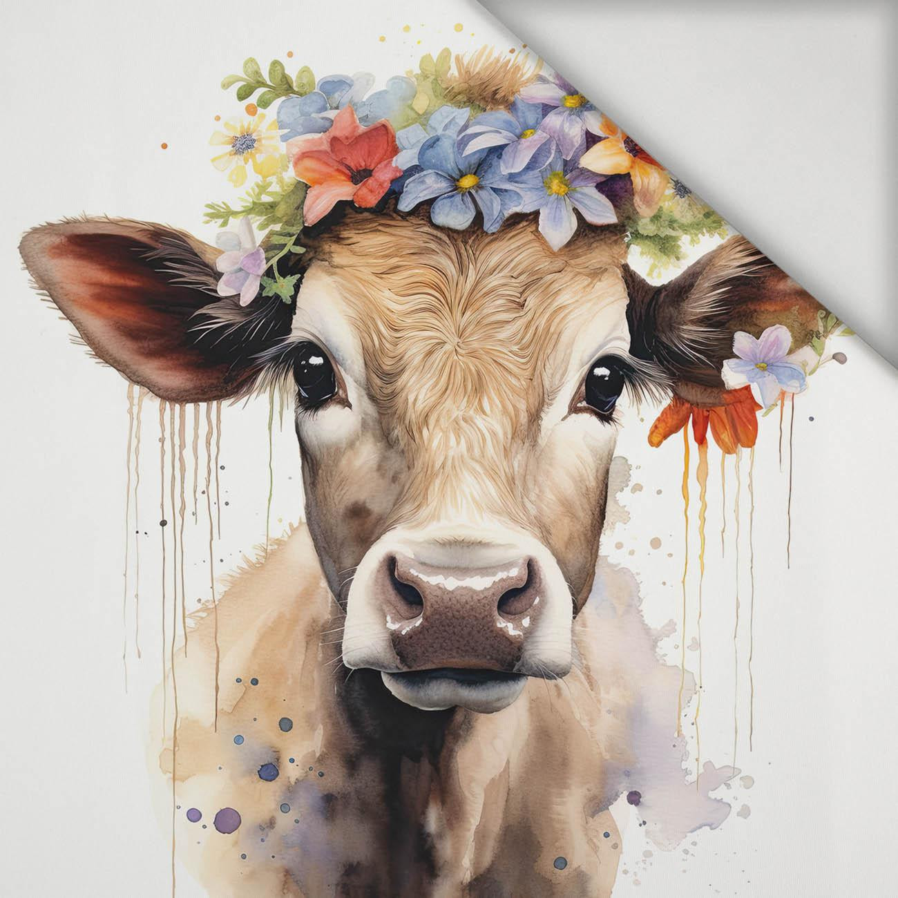 WATERCOLOR COW - Paneel (75cm x 80cm) Lycra 300g