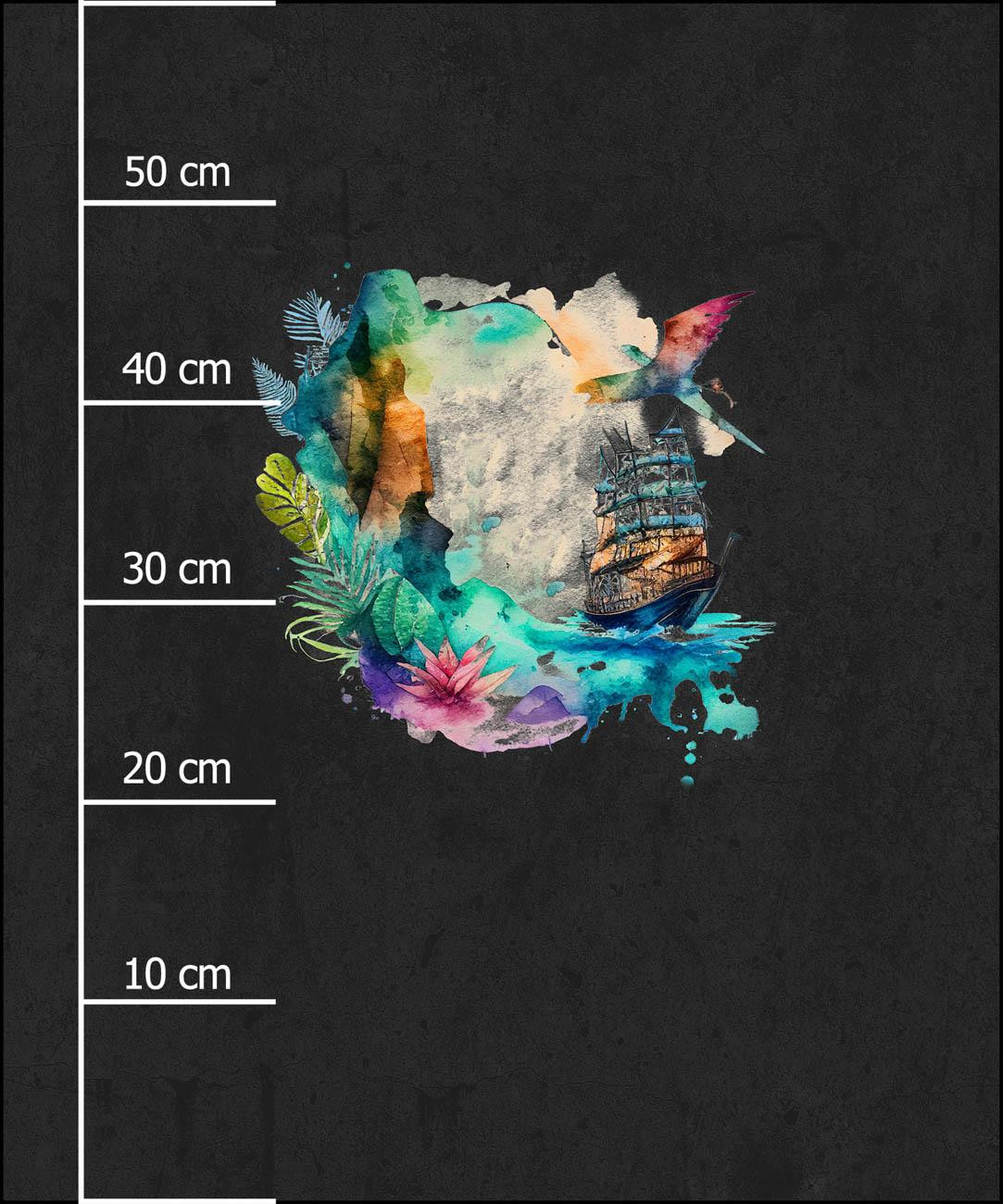 TRAVEL TIME M. 5 - Paneel (60cm x 50cm) Sommersweat mit Elastan ITY