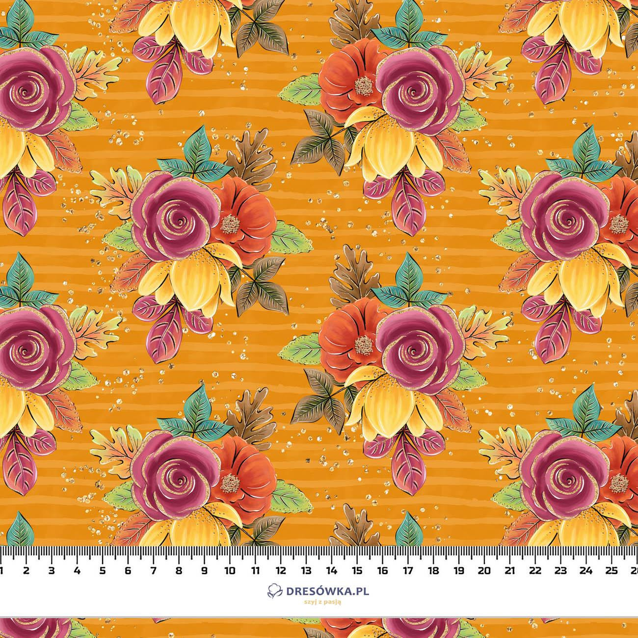 HERBSTSTRAUß / orange (GLITTER HERBST) - Wasserabweisende Webware