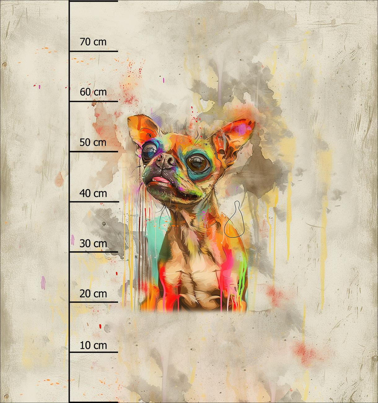 CRAZY LITTLE DOG - Panel (75cm x 80cm) SINGLE JERSEY PANEL