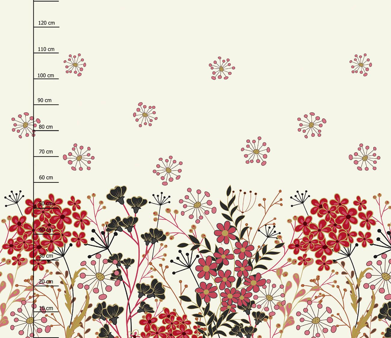 BLUMEN (Motiv 9) / ecru - Kleid-Panel