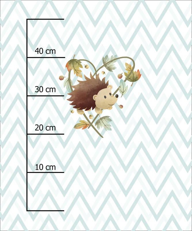 IGEL IN BLÄTTERN (HERBSTMÄDCHEN) - Paneel 50cm x 60cm - Sommersweat