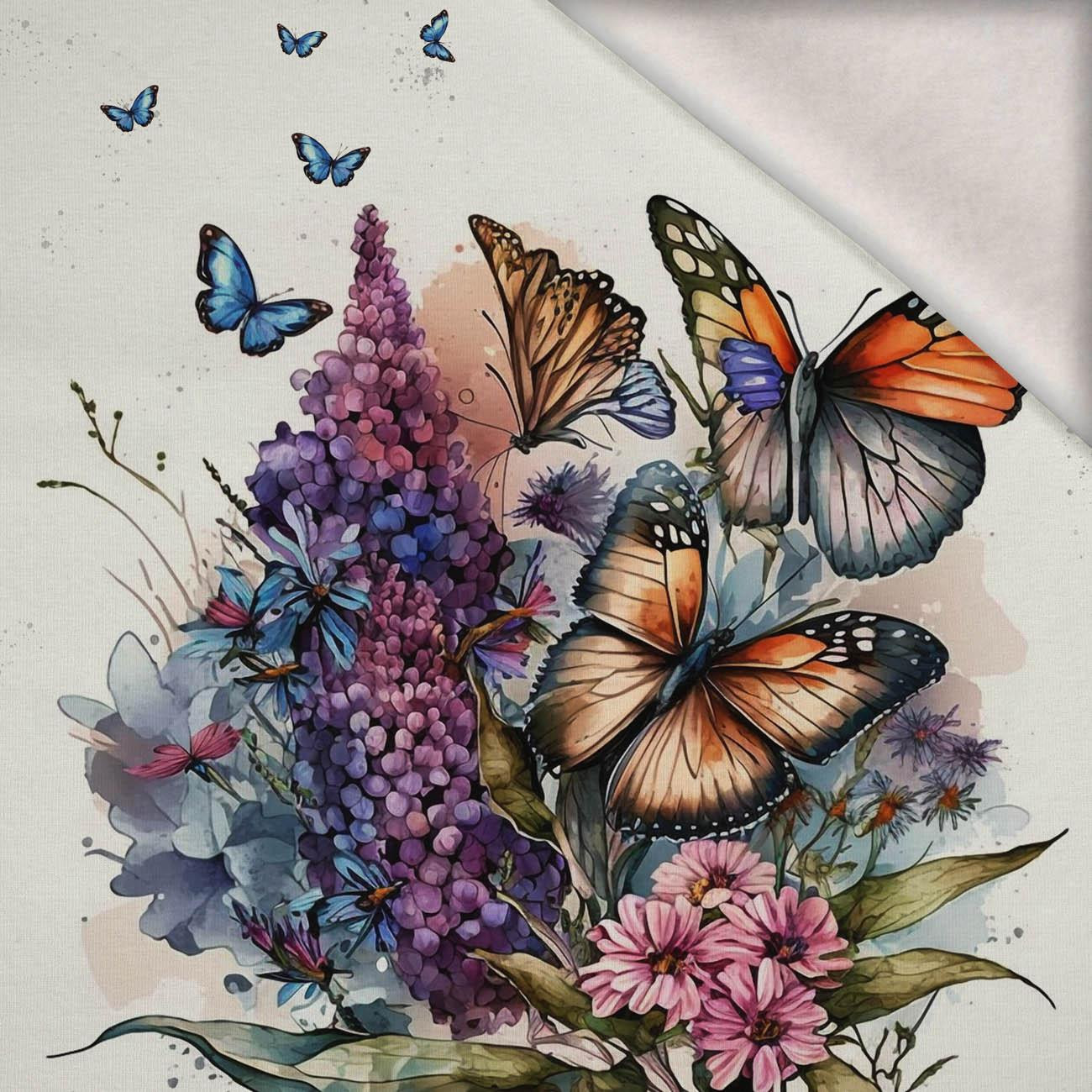 BEAUTIFUL BUTTERFLY MS. 1 - Paneel (60cm x 50cm) Wintersweat angeraut mit Elastan ITY