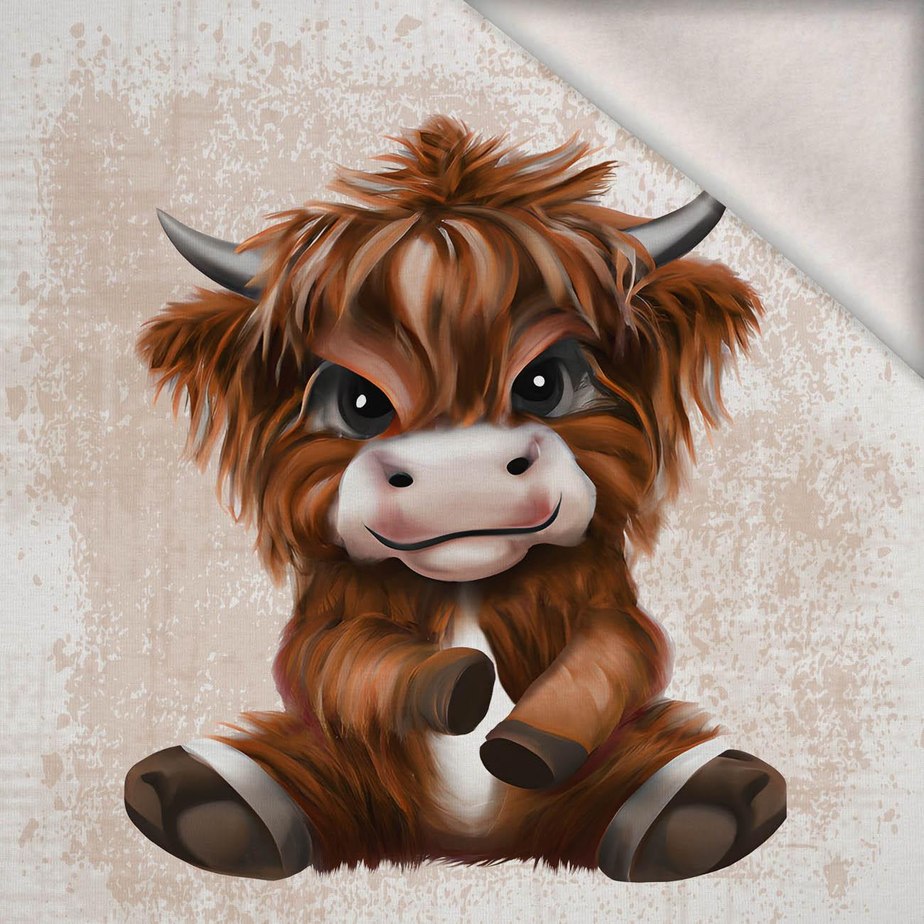 BABY BULL - Paneel (75cm x 80cm) Wintersweat angeraut mit Elastan ITY