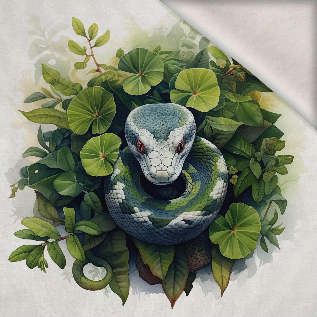 WATERCOLOR SNAKE - Paneel (75cm x 80cm) Wintersweat angeraut mit Elastan ITY