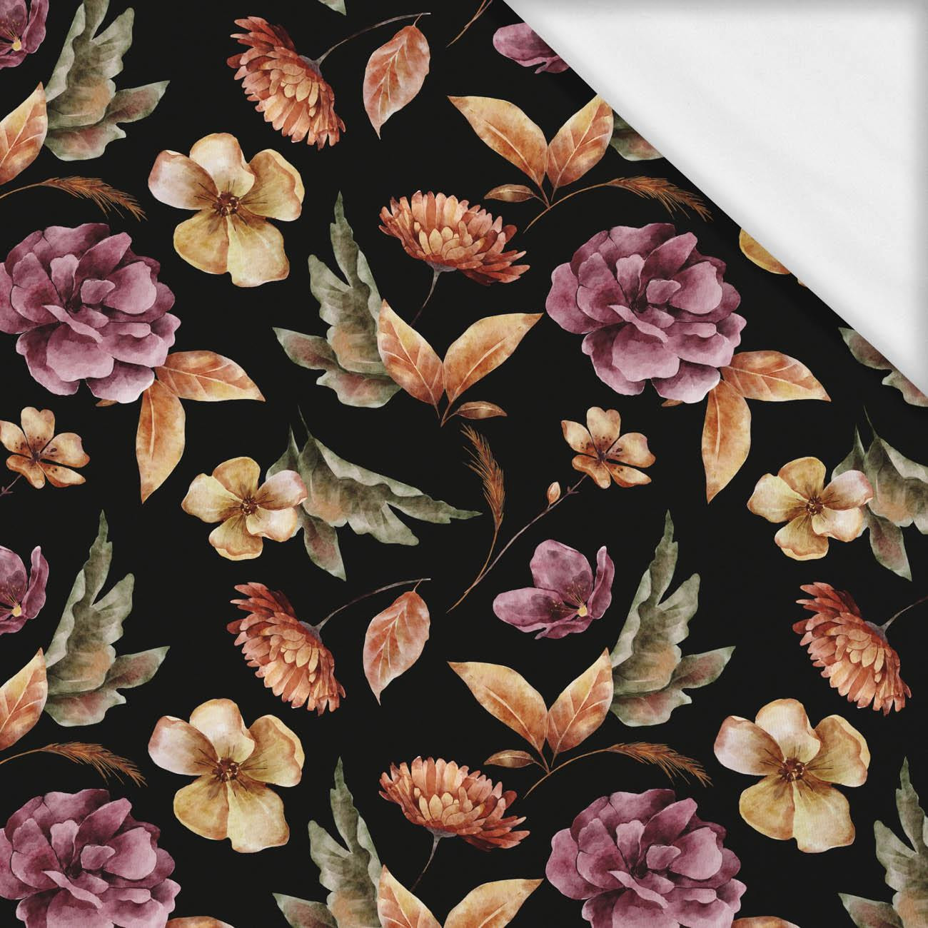 GOLDEN GARDEN M. 1 (BUNTER HERBST) / schwarz- Single Jersey mit Elastan ITY