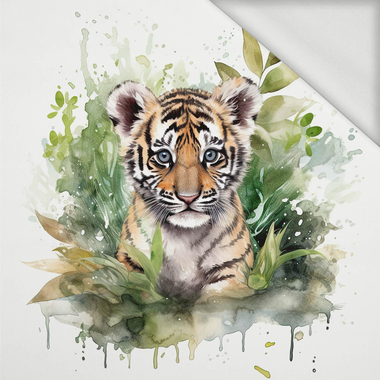 WATERCOLOR TIGER - Panel (75cm x 80cm) Sommersweat