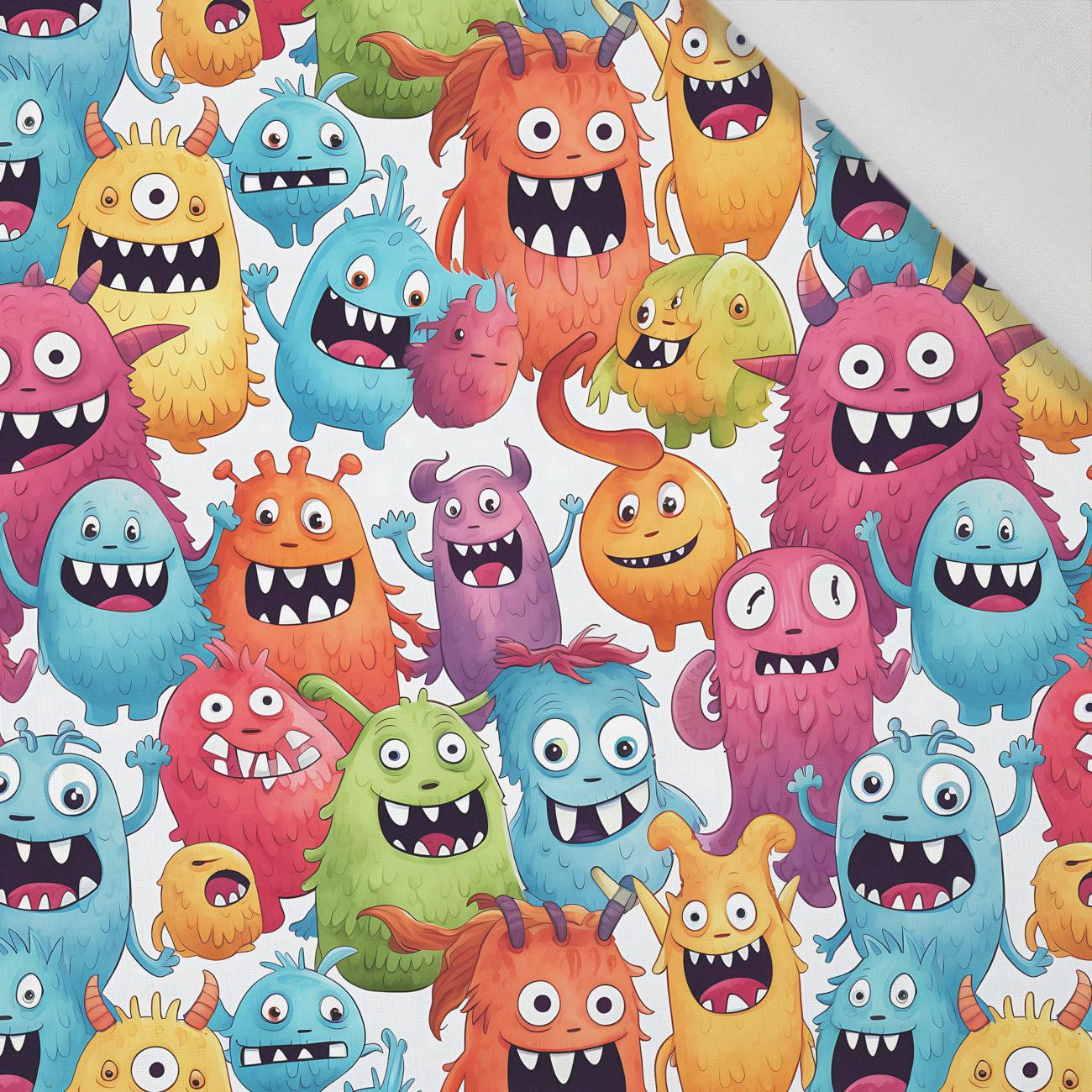 FUNNY MONSTERS M. 4 - Baumwoll Webware