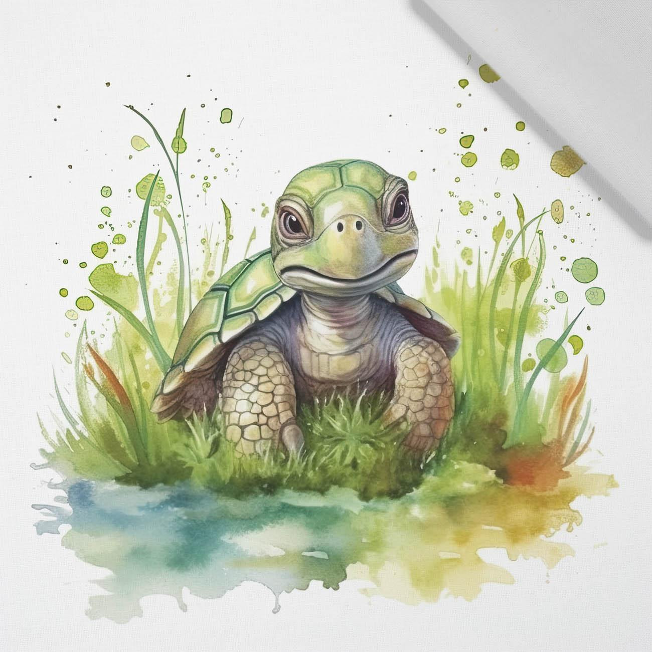 WATERCOLOR TORTOISE - Paneel (75cm x 80cm)  Baumwoll Webware